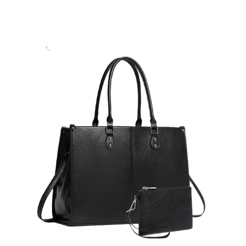 Casual Leather Lunch Portable Insulated Compartment Tote Bag
