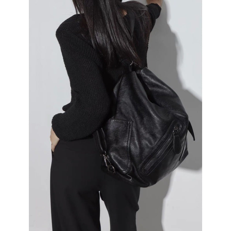 Women's Retro Hot Soft Leather Large Capacity Adjustable Women's Backpack