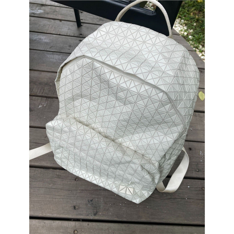 Women's & Men's Home Geometric Rhombus Silicone Large Capacity Computer Leisure Backpack