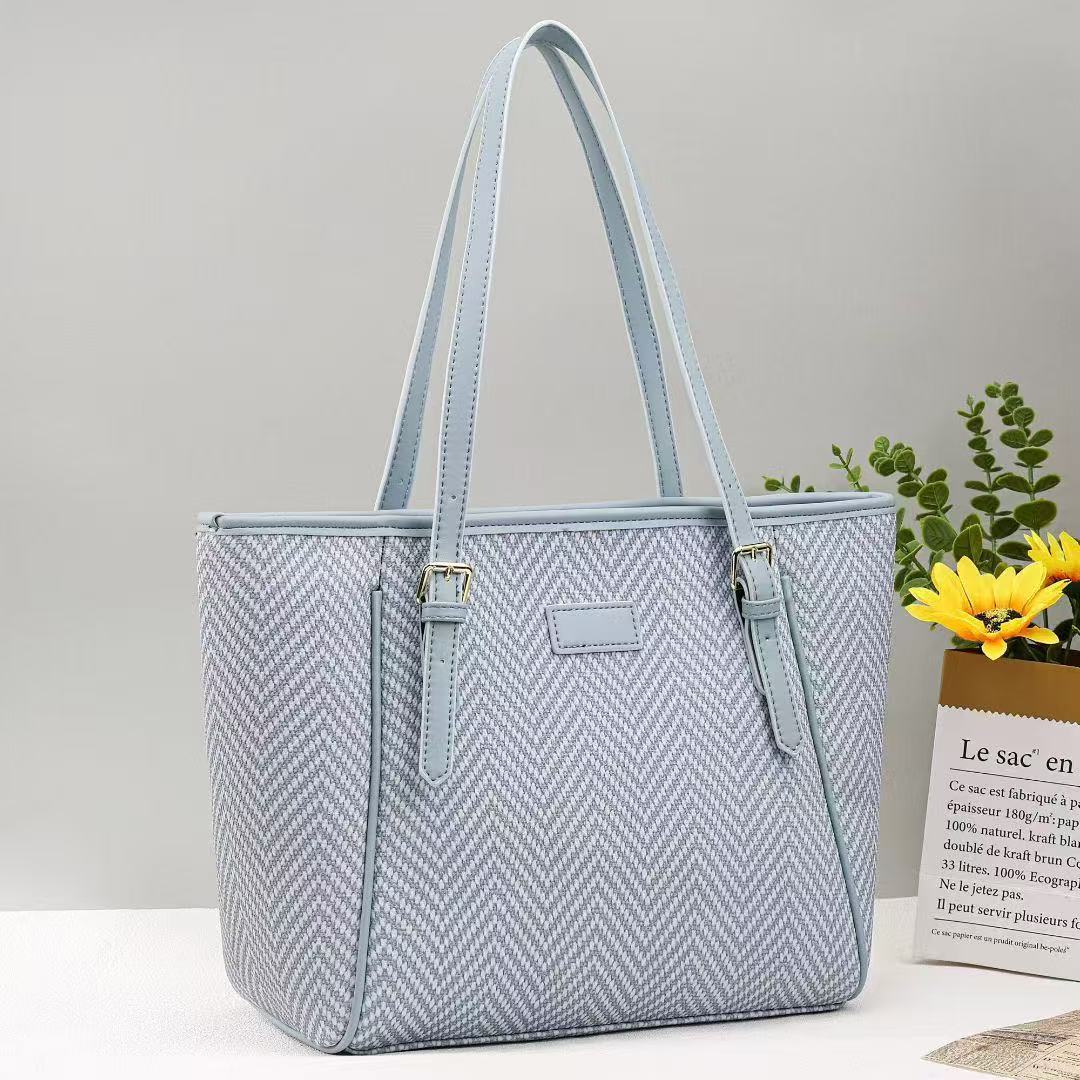Temperament Korean Style Trendy Stone Pattern Macaron One Large Capacity Tote Bag