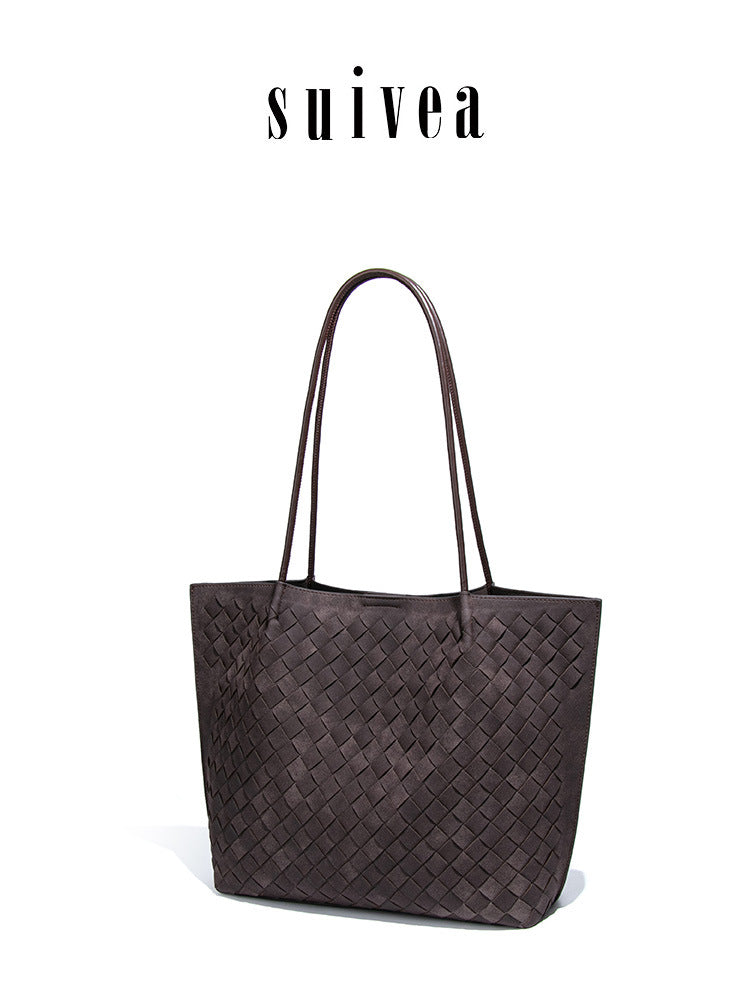 Retro Affordable Luxury Matte Leather Woven Underarm Bags