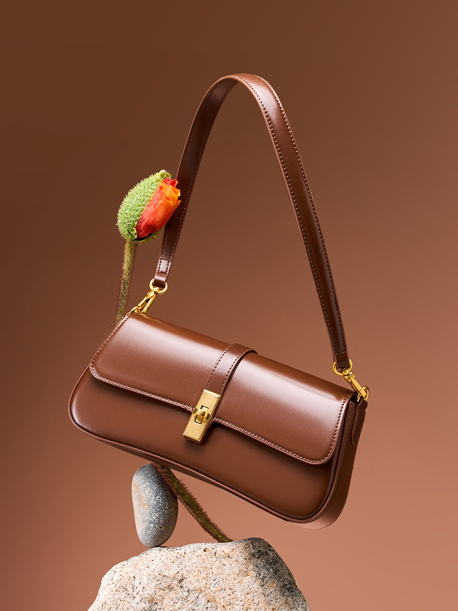Women's Cowhide High Quality Niche Baguette High-grade Women's Messenger Bag