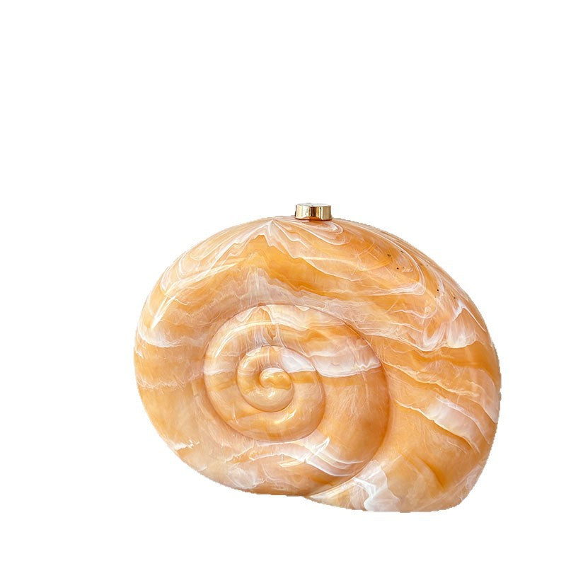 Creative Marble Pattern Threaded Acrylic Design Box Women's Messenger Bag
