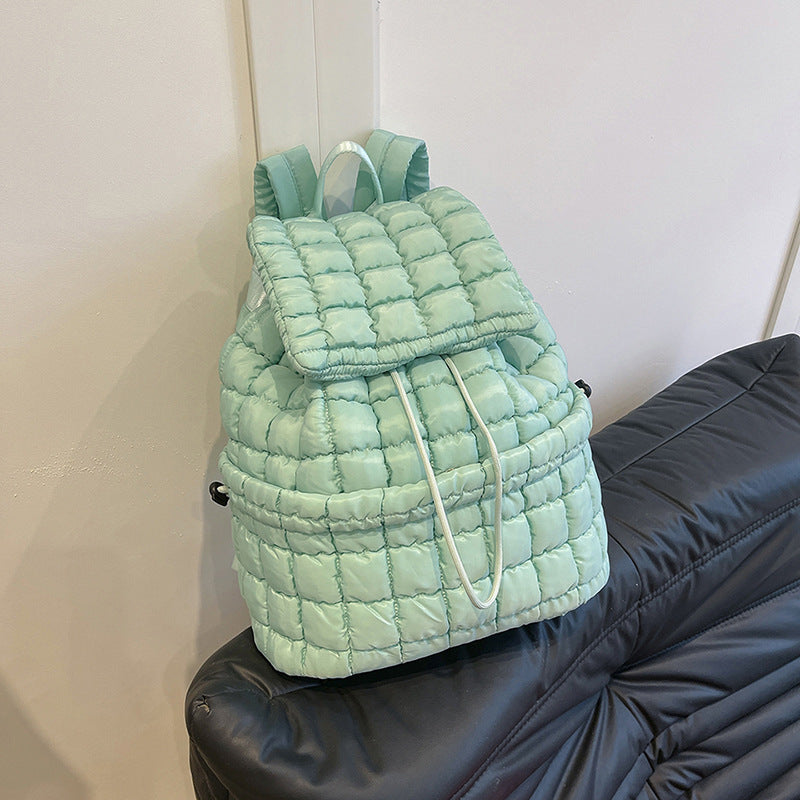 Women's Fashion Commuter Large Capacity Fluffy Plaid Backpacks