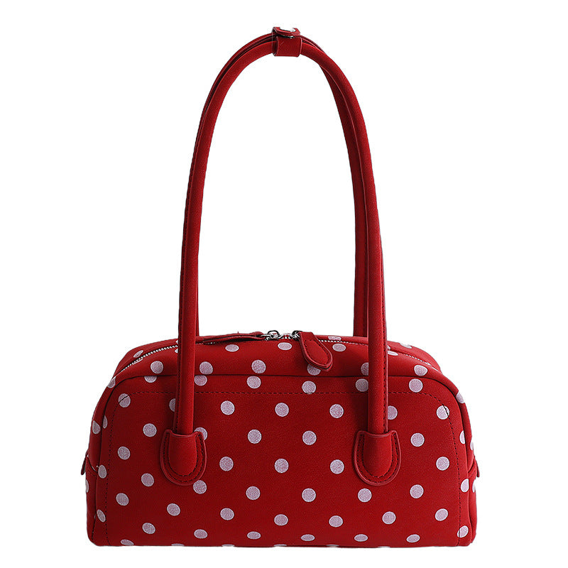 Women's Bowling Polka Dot Large Capacity Daily Commuting Underarm Bag
