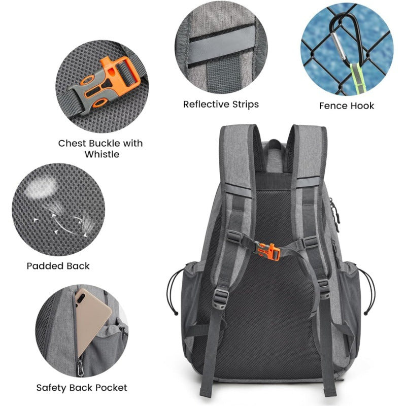 Women's & Men's Fashion Tennis Large Pick Ball Can Hold Rackets With Shoes Bags