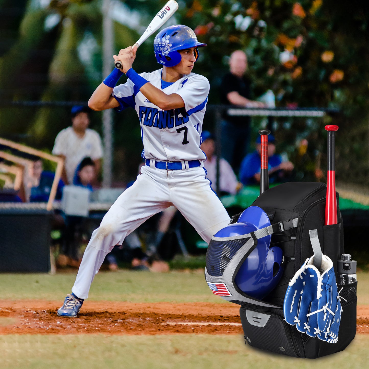 American Baseball Kits Softball Large Capacity Portable Sports Backpack