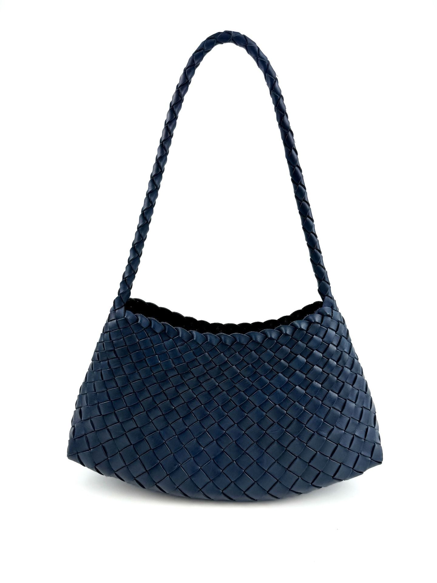 French Woven Vegetable Basket Imported First Layer Cowhide Underarm Bag