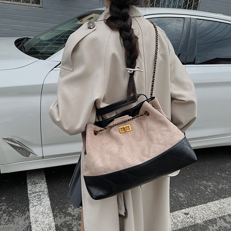 Women's Korean Style Large Capacity Stray Diamond Plaid Women's Shoulder Bag