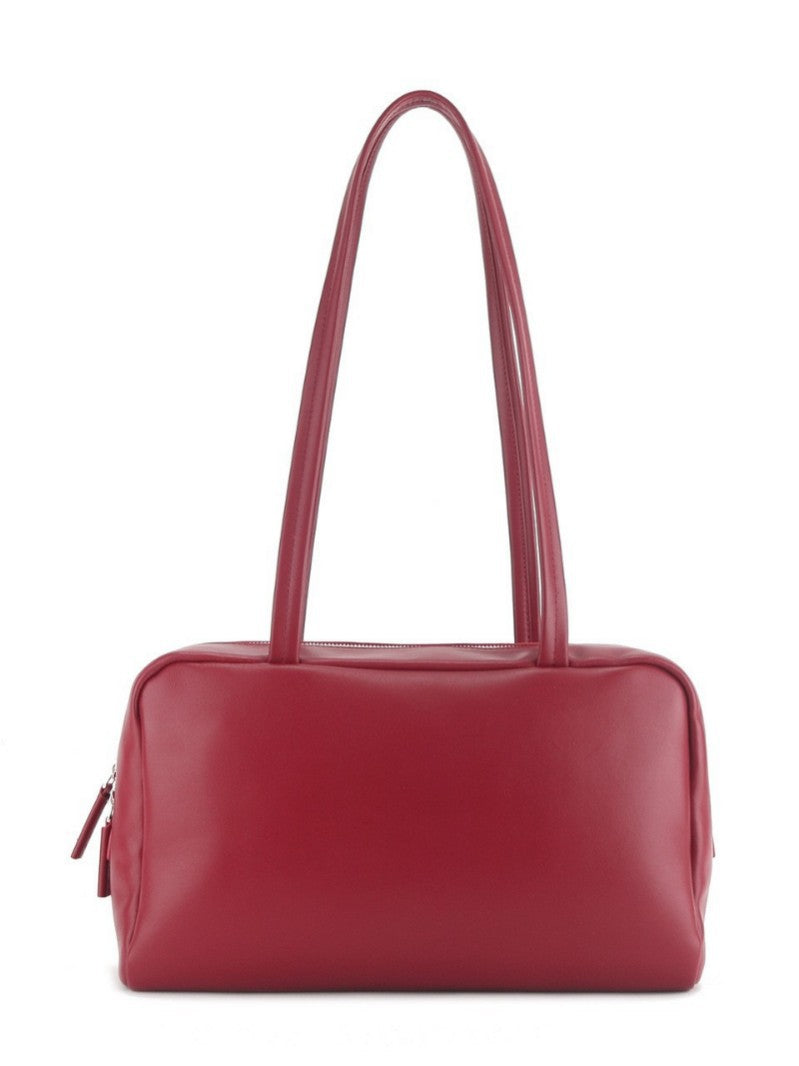 Women's Large Capacity Cowhide Bowling Boston Women's Shoulder Bag