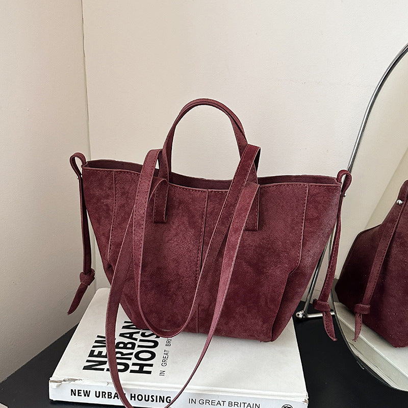 Retro Fashion Hand-held Female Early Autumn Western Style Frosted One Bags