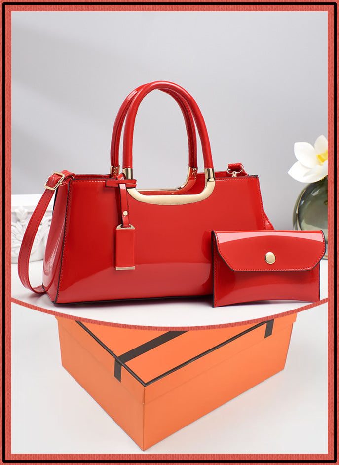 Women's Simple Fashion Patent Leather Shiny Bridal Wedding Bags