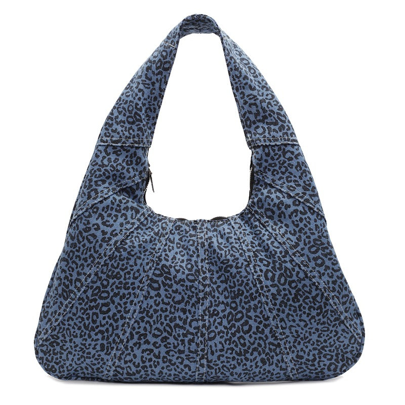 Women's Large Capacity Denim Commuter Underarm Portable Tote Bags