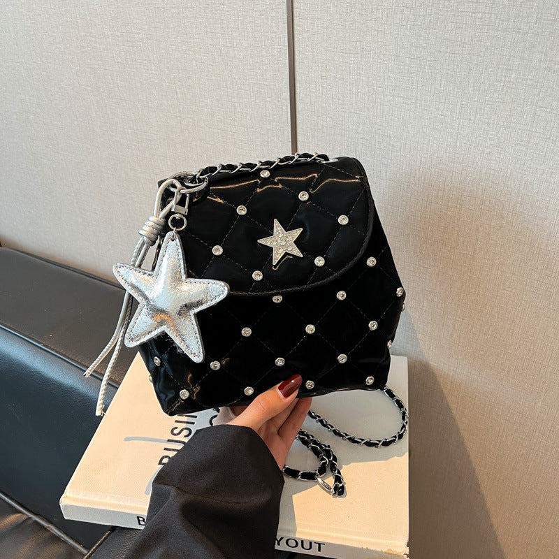 Women's Rhombus Chain Underarm Summer Fashion Niche Western Women's Backpack