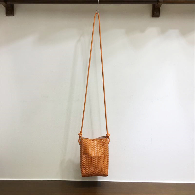 Cabinet Cell Soft Leather Woven Simple Women's Shoulder Bag