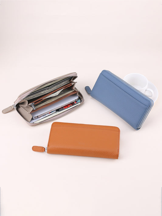 Women's & Men's Style Leather Long Multiple Slots Card Pack Card Sleeve