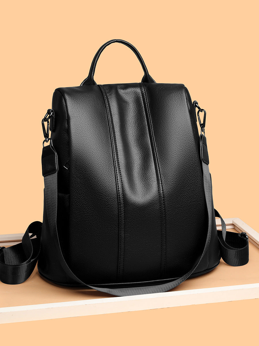 Women's Large Capacity Portable Trendy Fashion Soft Leather Women's Backpack