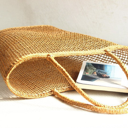 Casual Women's Yellow Grass Hollow Vacation Women's Shoulder Bag