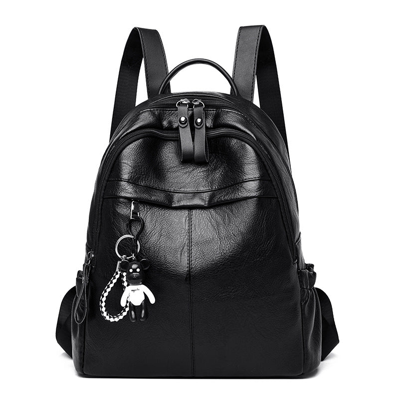 Popular New Women's Leather Soft Korean Women's Backpack