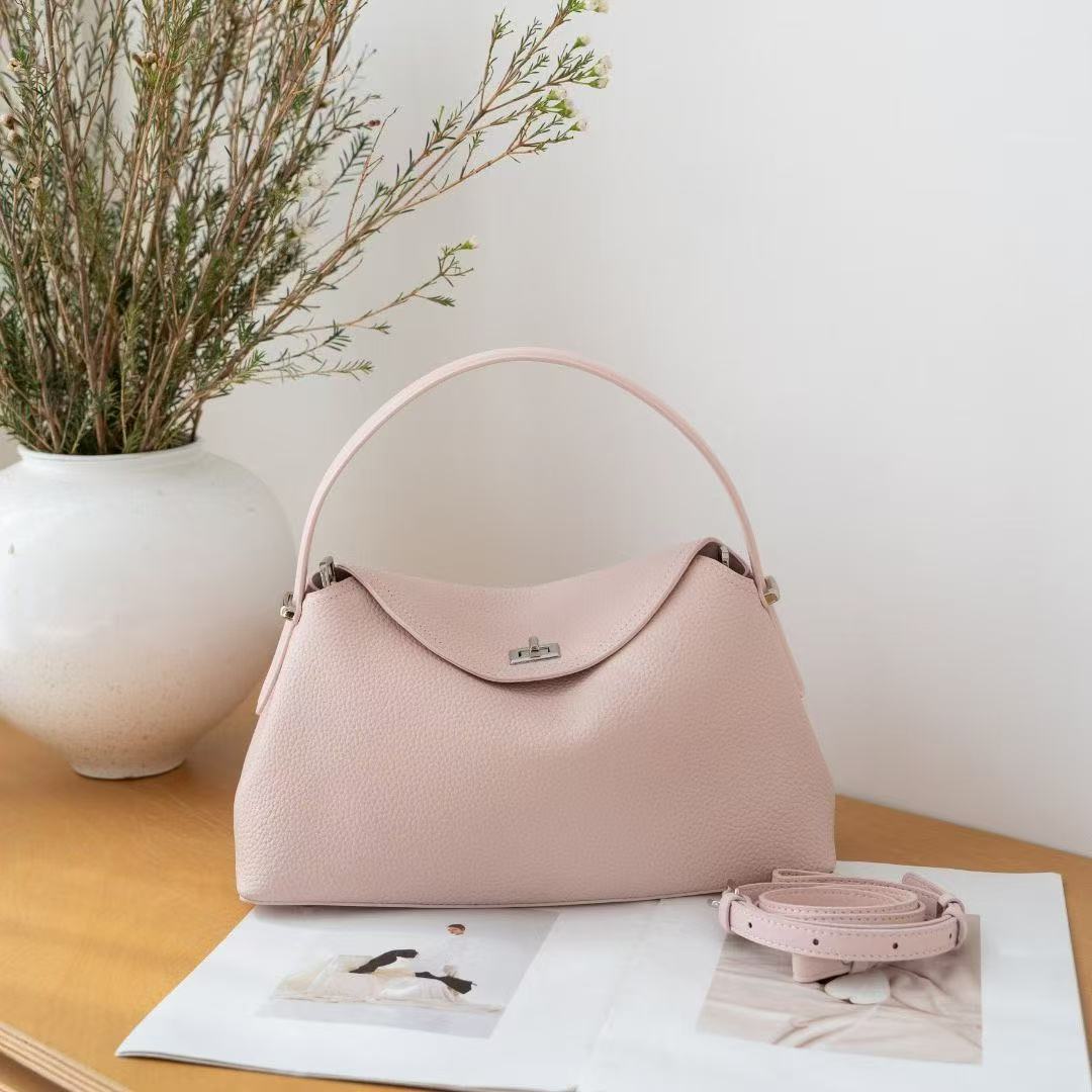 Women's Black Large Capacity High-grade First Layer Handbags