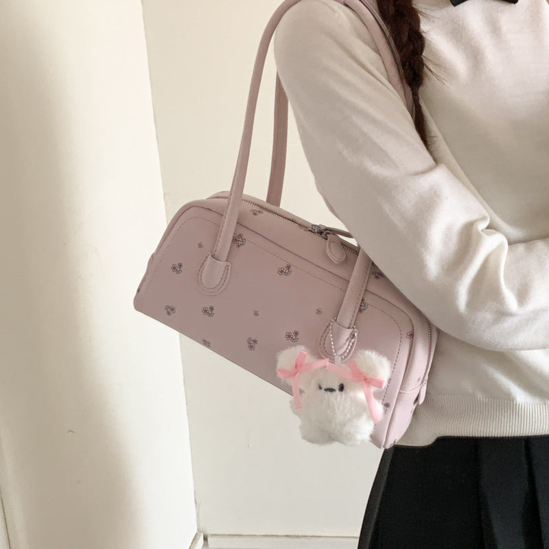 Women's Fashion Printed Commuter Underarm Portable Boston Bags