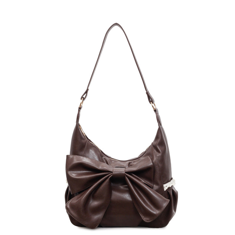 Winter Art Retro Big Bow Large Capacity Commute Leisure Tote Bags