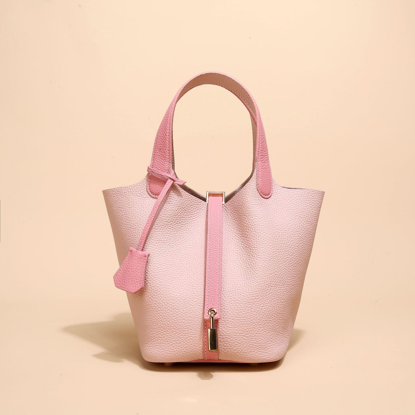 Vegetable Large Genuine Leather Hand Commuter Bucket Bag