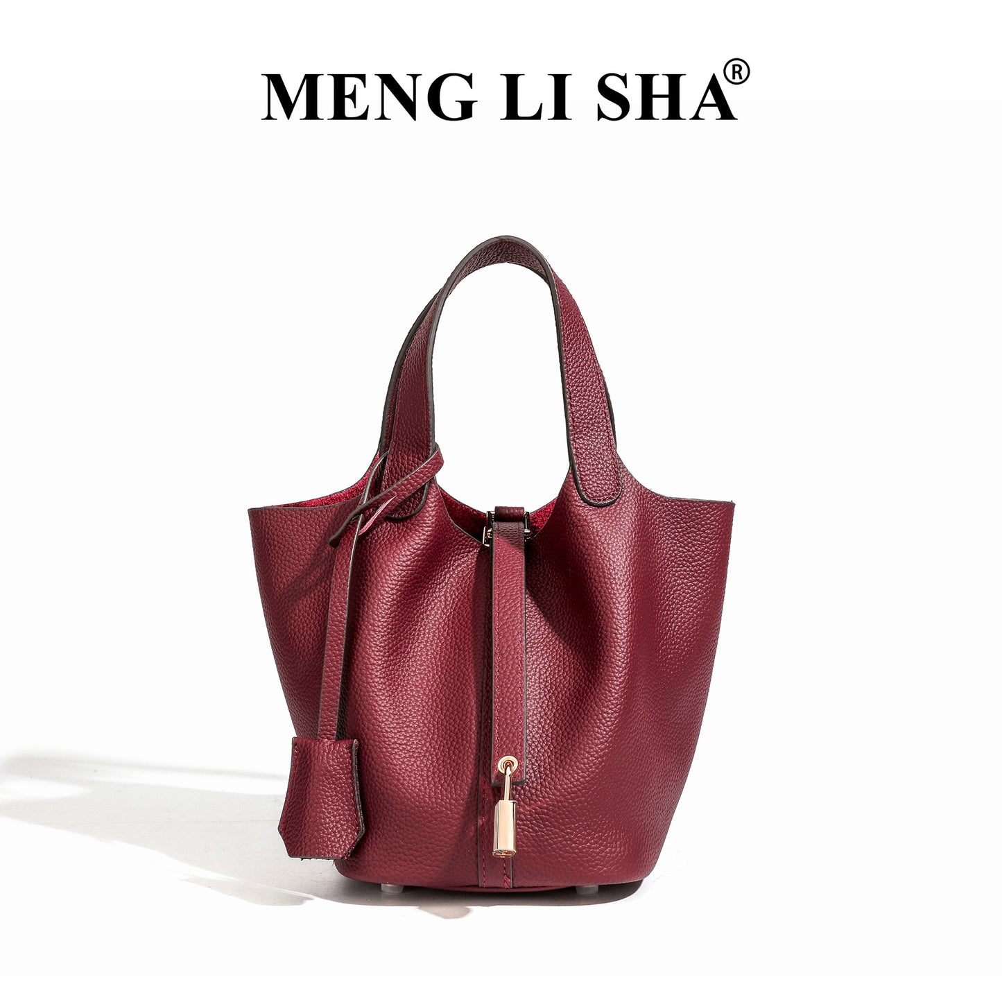 Women's Top Layer Cowhide Genuine Leather Vegetable Basket High-grade Bucket Bag