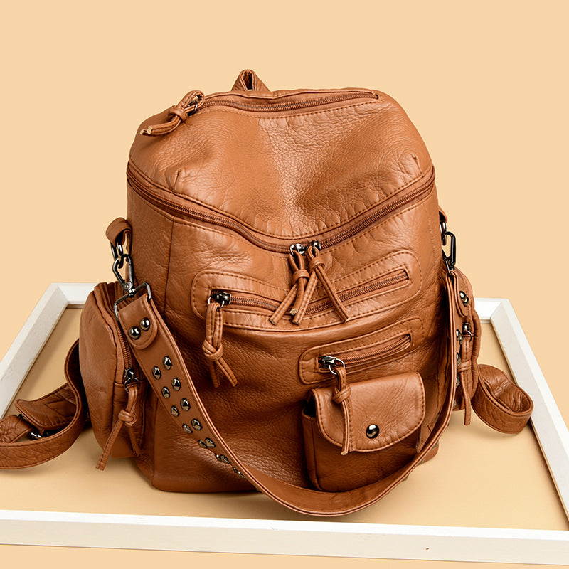 Female Trend Light Luxury Texture Western Style Leisure Backpack