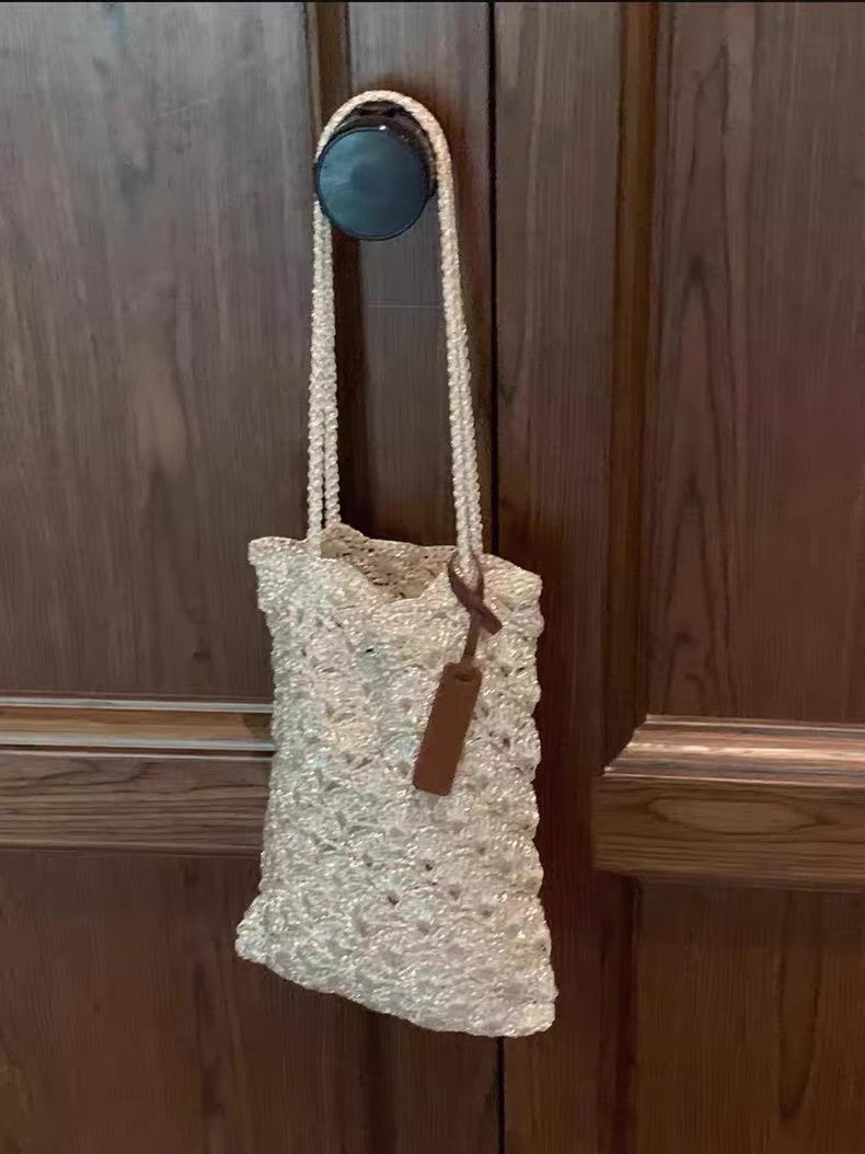 Women's Shell Crocheted Exquisite Niche Bright Sier Women's Shoulder Bag