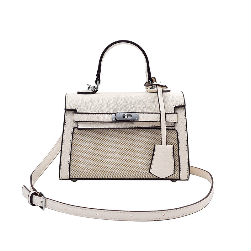 Women's High-grade Retro Portable Kelly Linen Stitching Bags