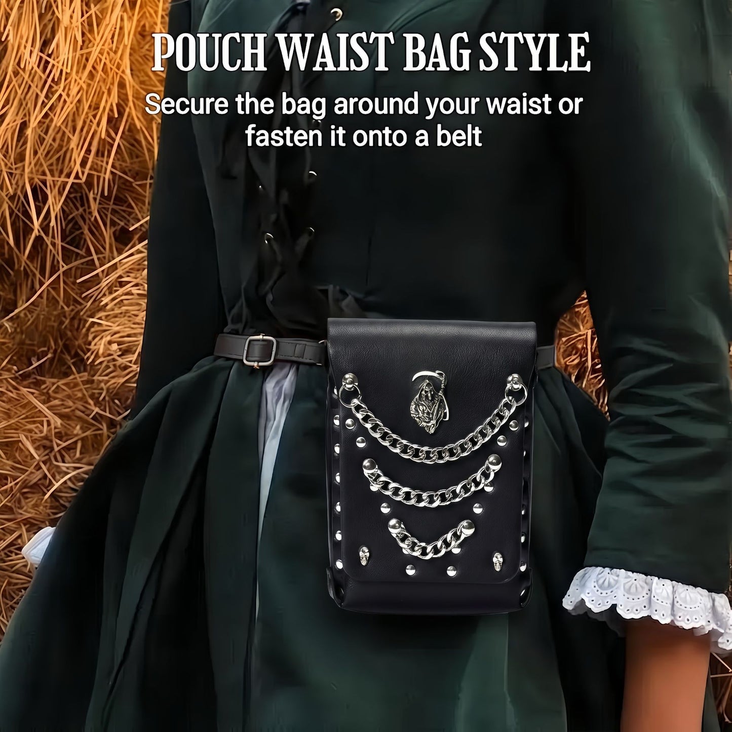 Fashion Cross Chain Punk Heavy Metal Wind Women's Shoulder Bag