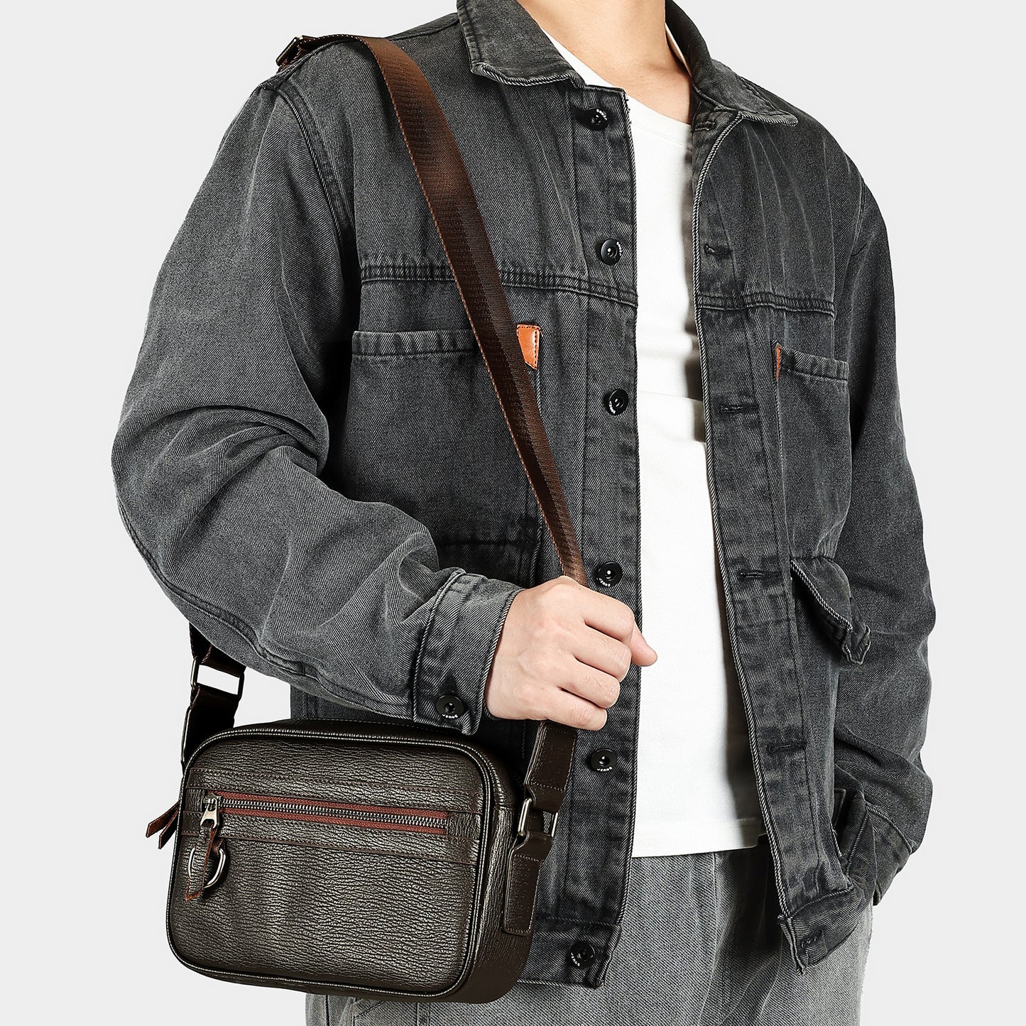 Men's Genuine Leather Light Luxury Cattlehide Fashion Bags