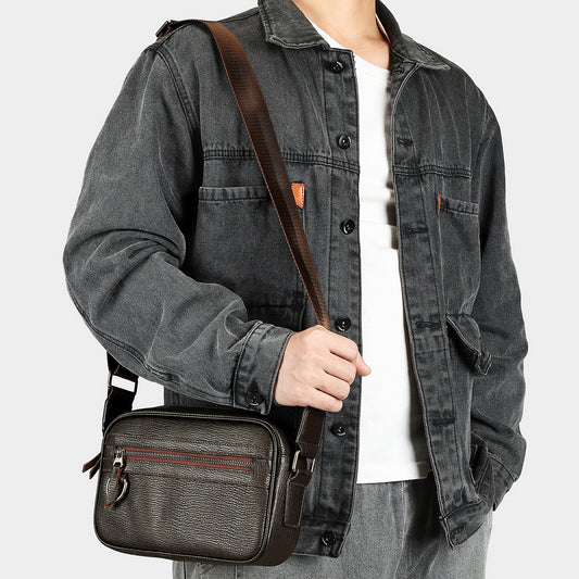 Men's Genuine Leather Light Luxury Cattlehide Fashion Bags