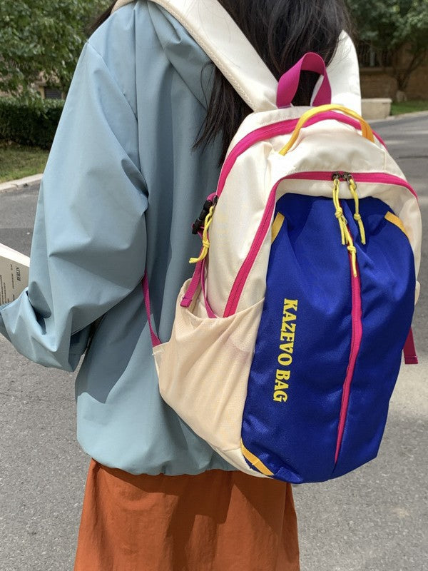 Style Good-looking Fresh Contrast Color Female Lightweight Leisure Backpack