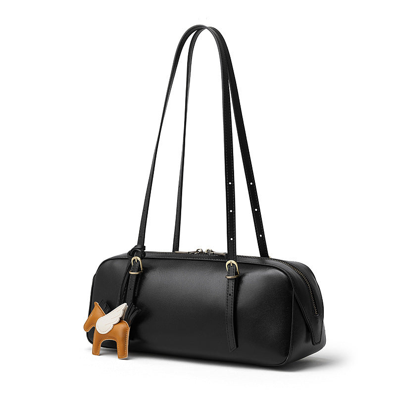 Women's Leather Underarm Retro Bowling Niche Vegetable Bags