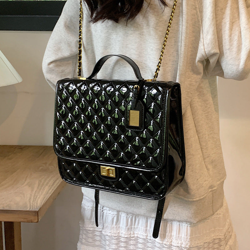 Women's Fashion Shiny Leisure Rhombus Niche Women's Backpack