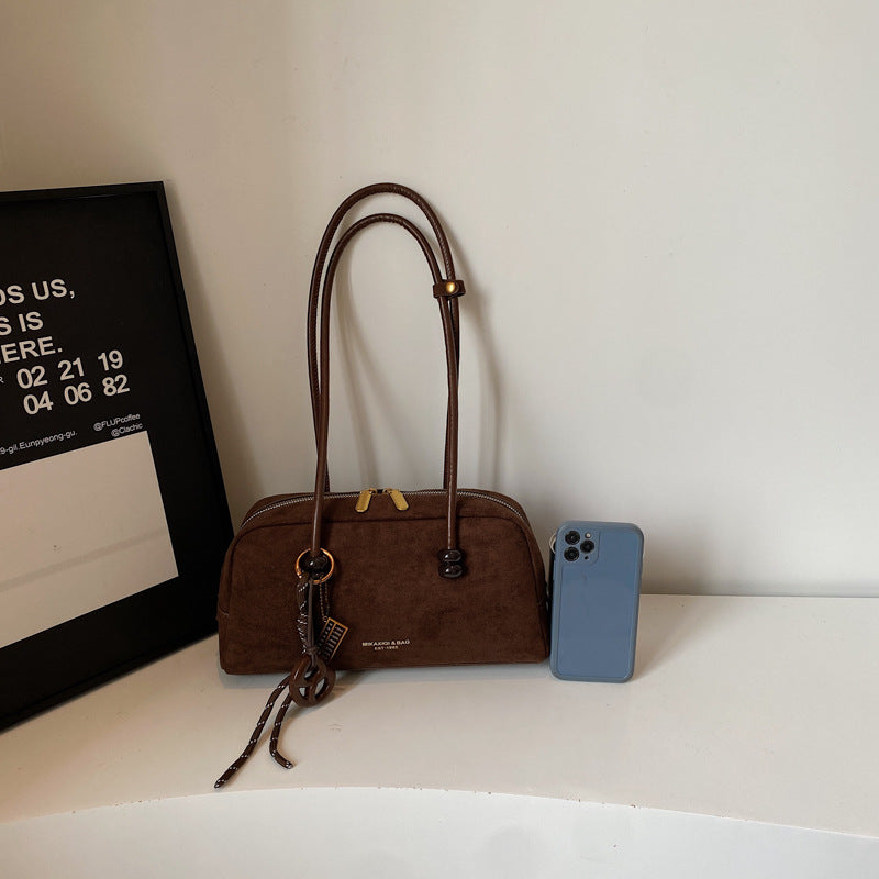 Women's Boston Light Luxury High-grade Suede Commuter Large Bags