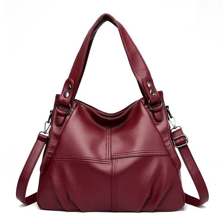 Women's Spring Genuine Leather Retro Large Capacity Sheepskin Women's Shoulder Bag