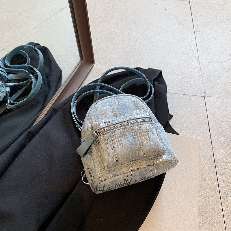 Women's Fashion High-grade Western Style Sequined Denim Backpacks