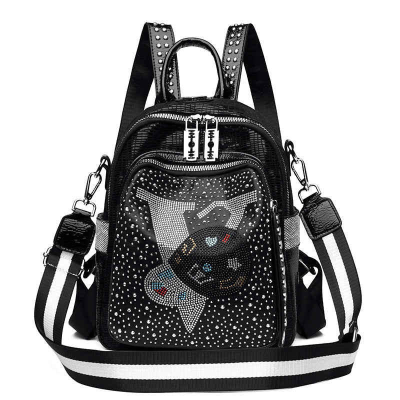 Women's Personality Big Eyes Western Style Large Capacity Backpacks