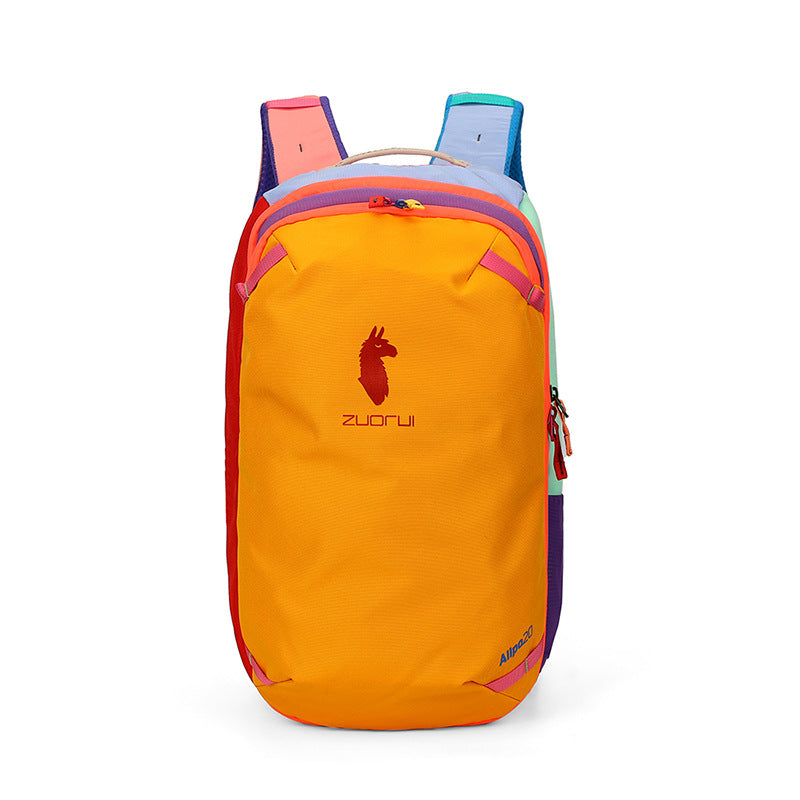 Color Matching Style Dopamine Curved Strap Sports Backpack