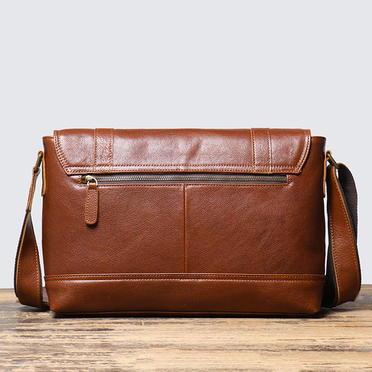 Women's & Men's Vintage Leather Cowhide Large Capacity Men's Messenger Bag