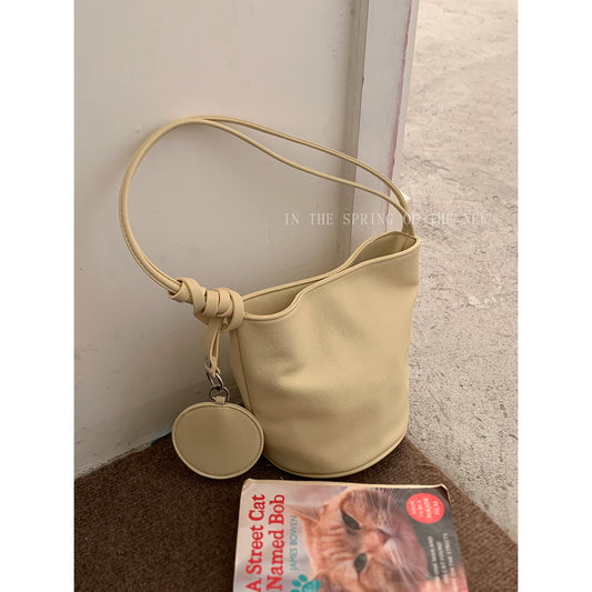 Women's Korean Style Fashionable High-grade Underarm Soft Bucket Bags