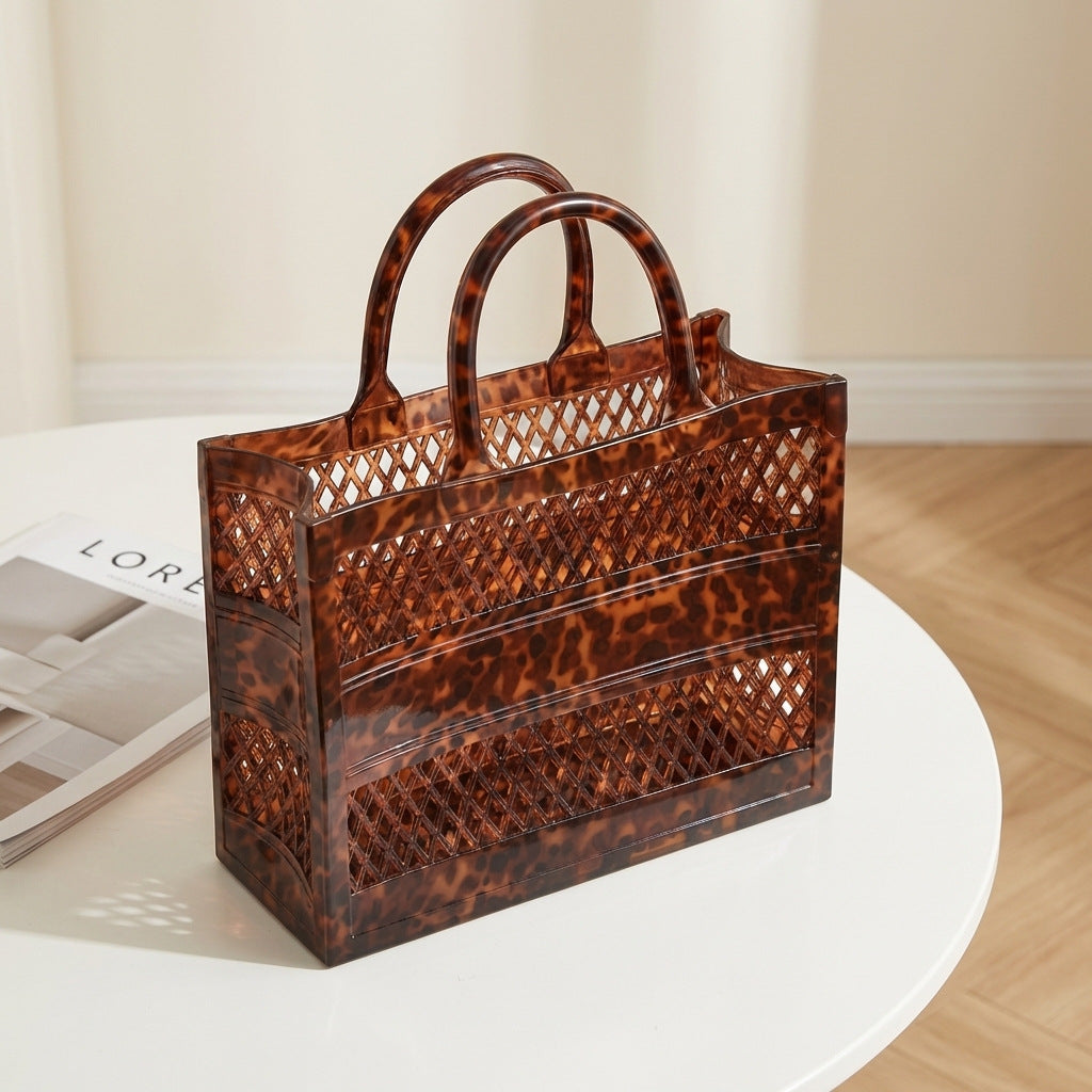 Summer Shopping Basket Portable Gel Large Capacity Women's Handbag