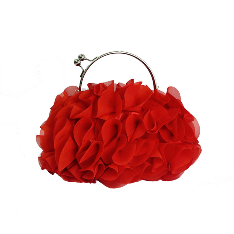 Three-dimensional Lace Portable Petal Dress With Women's Handbag