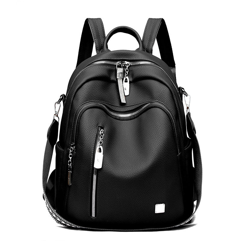Women's Fashion Large Capacity Soft Leather Trendy Women's Backpack
