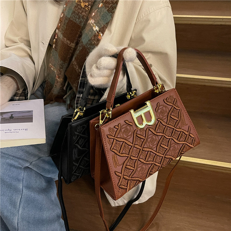 Women's Fashion Simple High-grade Embroidered Silk Scarf Bags