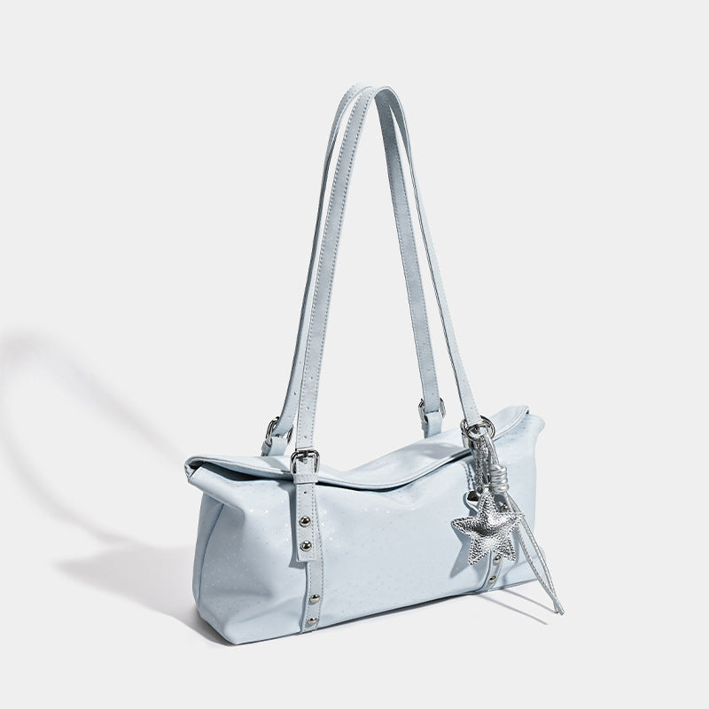 Women's Design Blue Pillow-shaped Underarm Commuter Women's Shoulder Bag