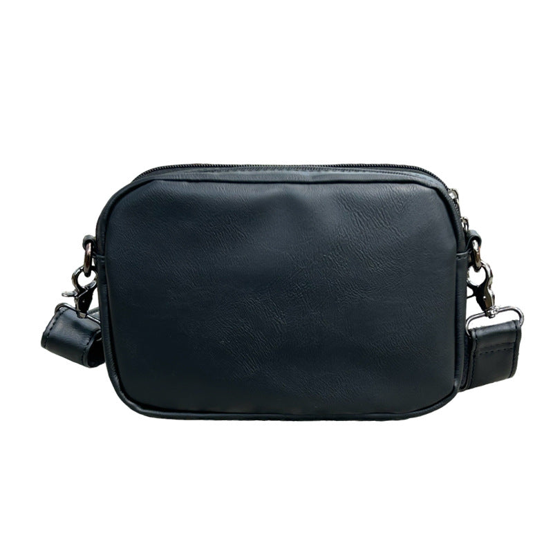 Korean Style Green Retro Fashion Leather Men's Messenger Bag